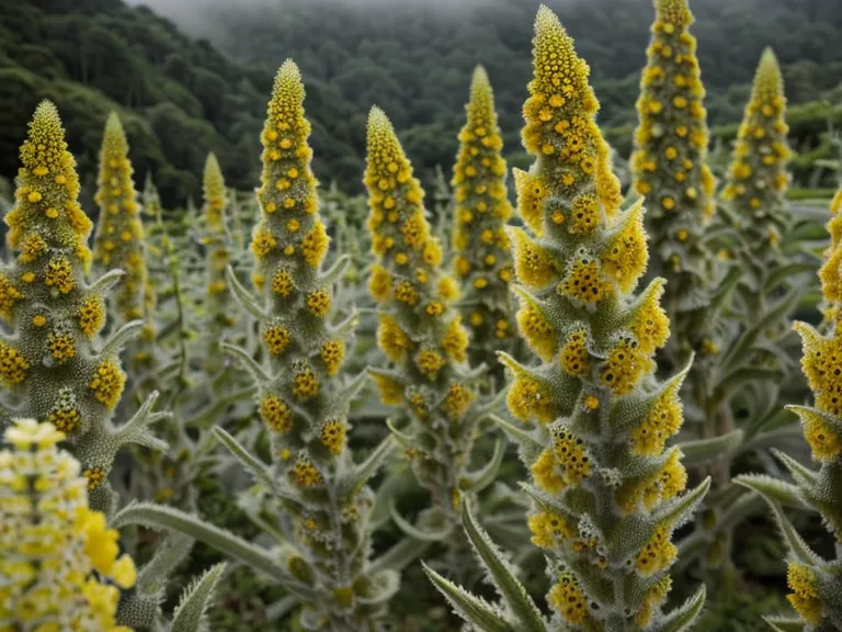 Planta de gordolobo silvestre junto al camino, usada en remedios caseros para la salud respiratoria en el Eje Cafetero