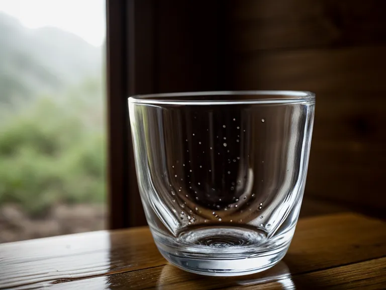 Un vaso de agua sobre una mesa de madera rústica en la finca